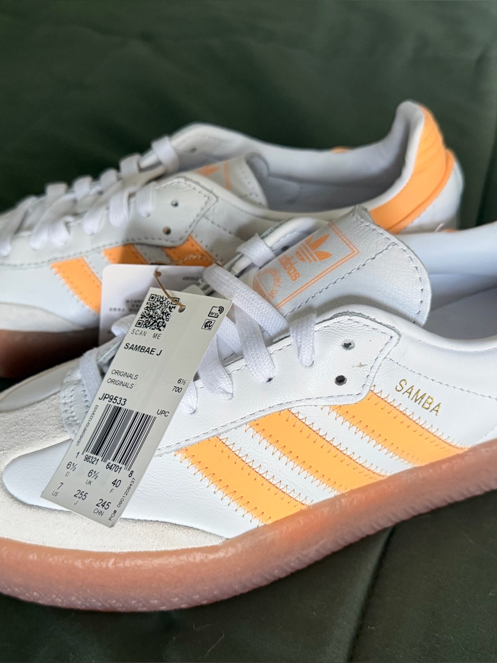 adidas Samba Women’s Sneakers in White and Peach